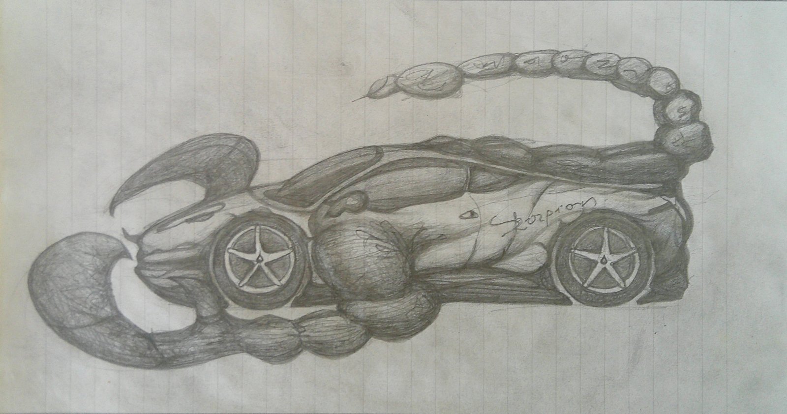 Piešinys | "Ferrari Skorpion" | (A4) 21x29.7 cm | 2017 m. | 7 000 €